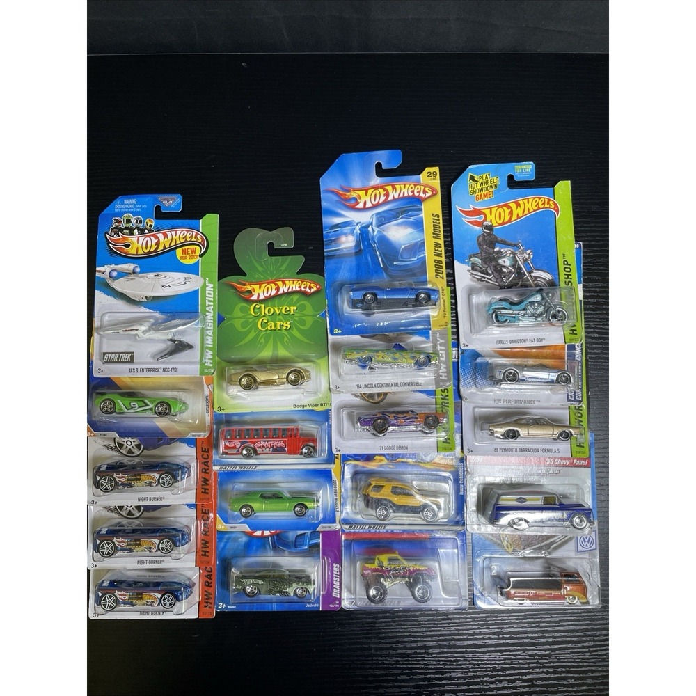 Hot Wheels Lot 19 Cars VW Bus Star Trek Real Riders Chevy Panel